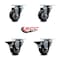 Service Caster 3'' Black Poly Wheel Swivel Top Plate Caster Set with 2 Posi Brakes, 4PK SCC-20S314-PPUB-BLK-2-PLB-2 - alternate 2